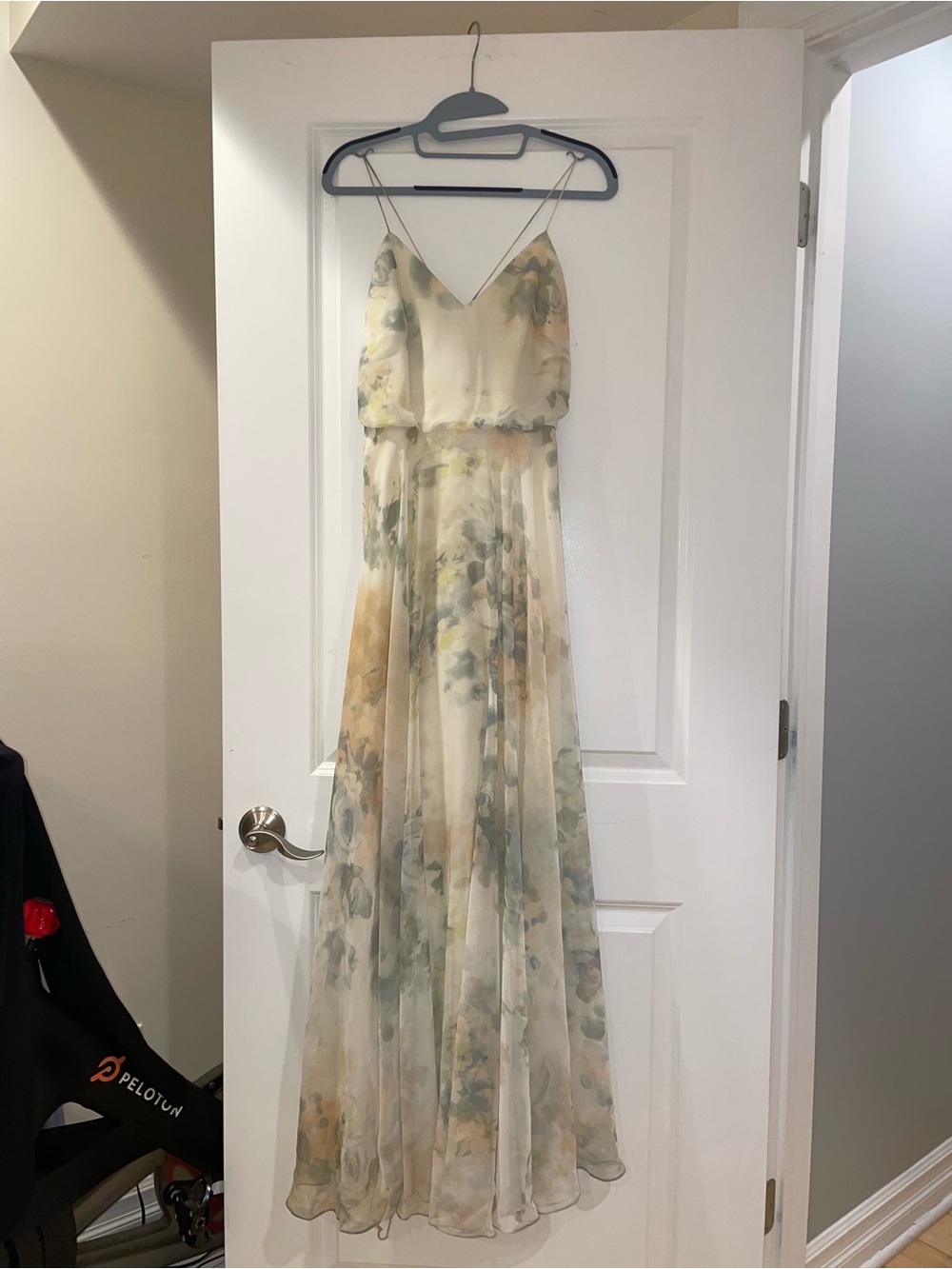 Jenny Yoo Floral Maxi Dress in Cream and Sage - Picture 2 of 5